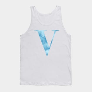 Clouds Blue Sky Initial Letter V Tank Top